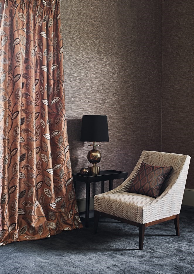 Jane Churchill, wallpaper Zander, furniture fabric Reva, curtains Anza
